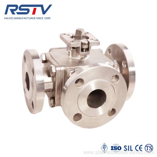 Flange Stainless Steel Three Way Ball Valve(T/L Port)